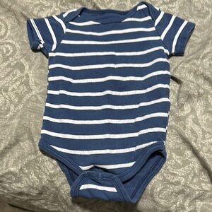 Striped Blue and White Kids One Piece